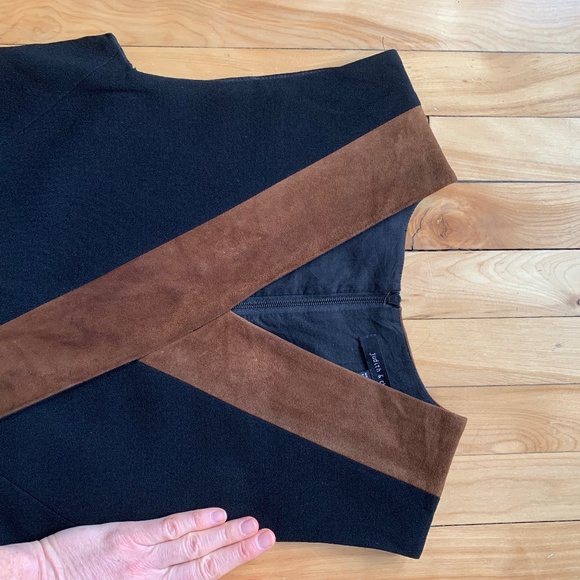 Judith & Charles - Black dress with suede details - Picture 2 of 3